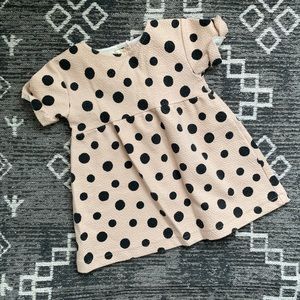 Zara girls textured polka dot ruffle sleeve dress size 6-9 months